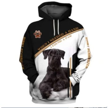  Street Black White Dog Pattern Animals Hoodie