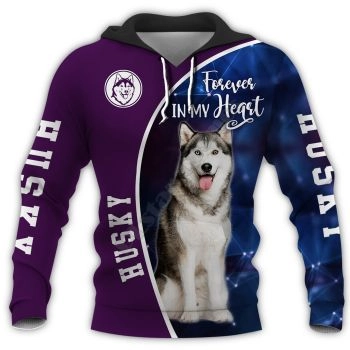 Fashion Blue Purple Dog Pattern Animals Hoodie