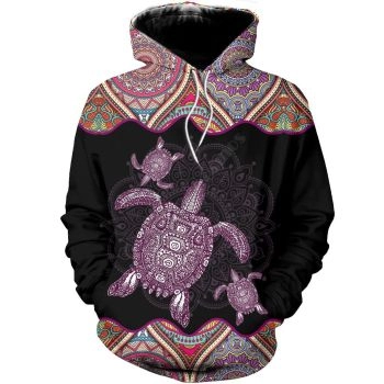 Vintage  Colorful Turtles Pattern Animals Hoodie