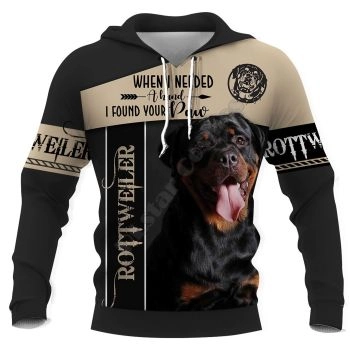 Loose Black Dog Pattern Animals Hoodie