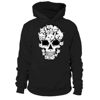 Halloween Funny Cat Skull Cat Lover Hoodies