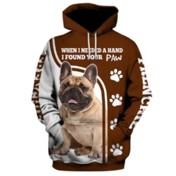 Fashion Brown White Dog Pattern Animals Hoodie