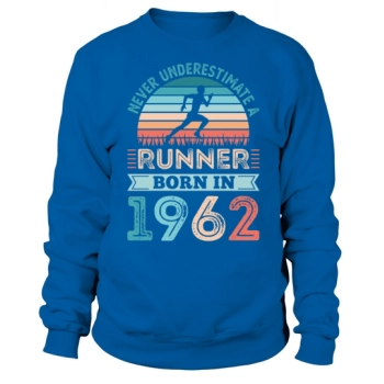 Runner Born in 1962 60th Birthday Gift Running Dad Sweatshirt