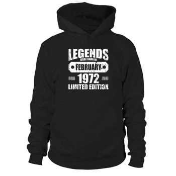 50th Birthday February Vintage 1972 Gift Idea Hoodies