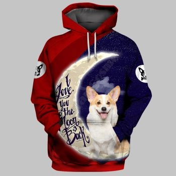 Precious Red Blue Dog Pattern Animals Hoodie