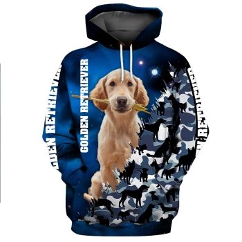 Temperament Blue Dog Pattern Animals Hoodie