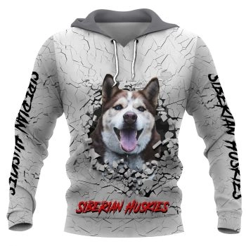 Precious And Gorgeous Grey Dog Pattern Animals Hoodie