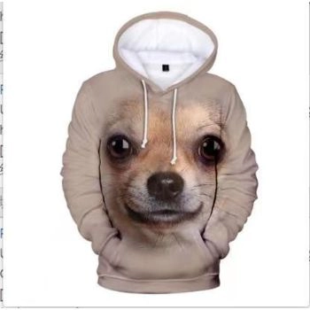 Street Style Grey Dog Pattern Animals Hoodie