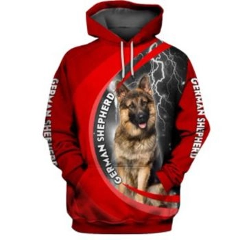 Popular And Vintage Red Dog Pattern Animals Hoodie