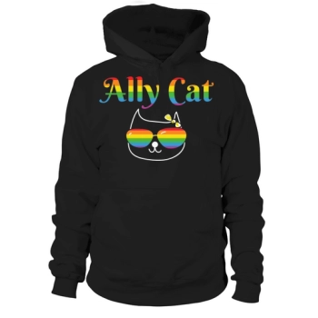 Ally Cat Sunglasses Gay Rainbow Hoodies