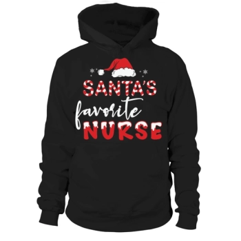 Santa's Favorite Nurse Christmas Hoodies