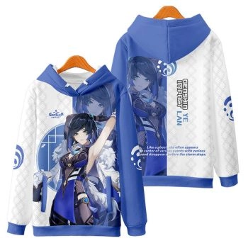 Retro Genshin Impact Yelan Anime Hoodie