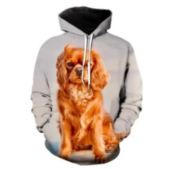 Elegance Brown Dog Pattern Animals Hoodie