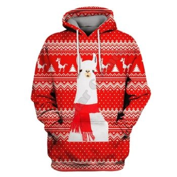  Oversize Red Deer Pattern Christmas Hoodie