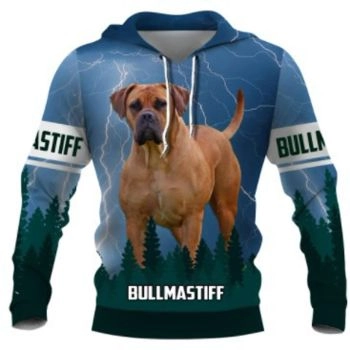 Gorgeous Blue Dog Pattern Animals Hoodie