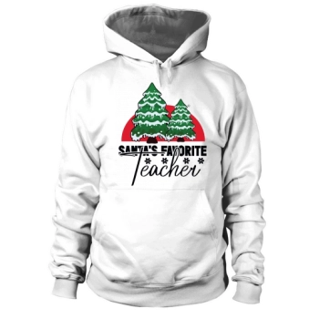 Santa's Favorite Teacher Christmas Trees Hoodies