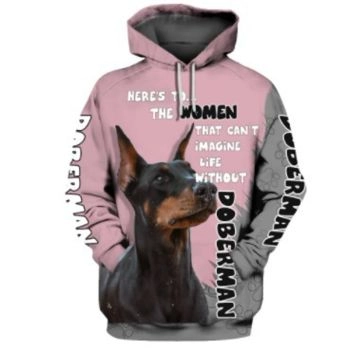 Loose And Fashion Pink Dog Pattern Animals Hoodie