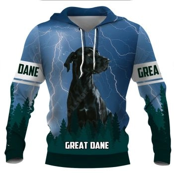 Vintage  Blue Dog Pattern Animals Hoodie