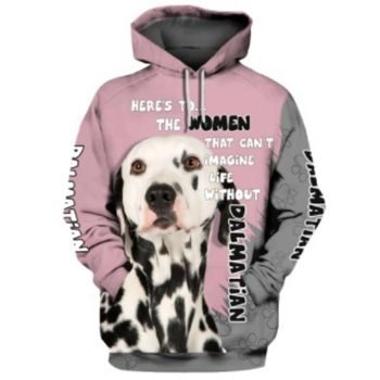 Street Style Pink Dog Pattern Animals Hoodie