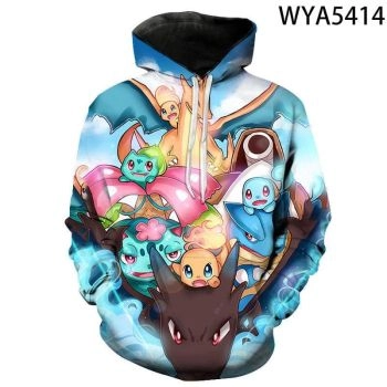 Fashion Casual Pokemon Hoodies &#8211; 3D Printed Sweatshirts Pullover