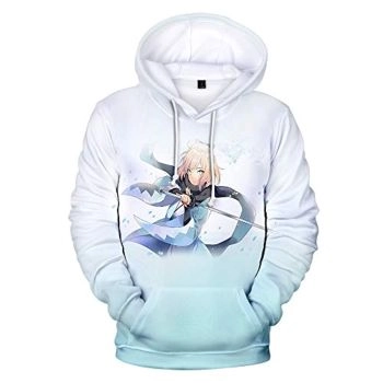 Fate Stay Night Hoodies &#8211; Saber 3D Printed Fashion Hooded Long Sleeve Pullover