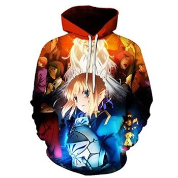 Fate Stay Night Hoodies &#8211; Saber 3D Printed Fashion Hooded Long Sleeve Pullover