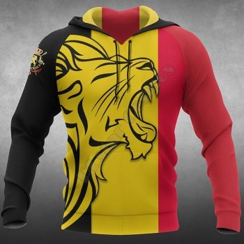 Gorgeous Yellow Red Lion Pattern Tattoos Hoodie