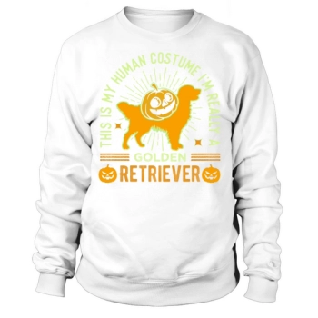This Is My Human Costume I Really Am A Golden Retriever Funny Halloween Sweatshirt