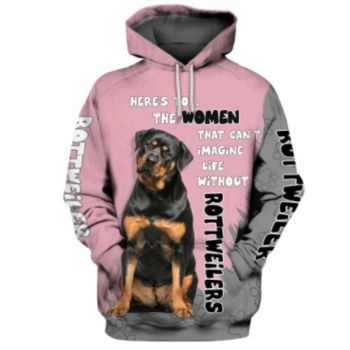  Precious Pink Dog Pattern Animals Hoodie