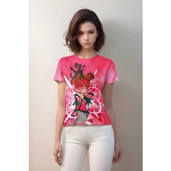 Scarlet Witch's Aura - Graceful Pink T-Shirt with Scarlet Witch Image