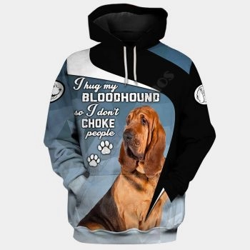 Gorgeous Blue Black Dog Pattern Animals Hoodie