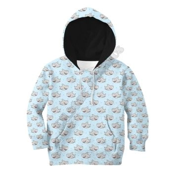 Elegance Blue Fish Pattern Animals Hoodie