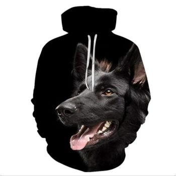 Gorgeous Black Dog Pattern Animals Hoodie