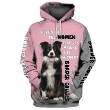  Precious Pink Dog Pattern Animals Hoodie