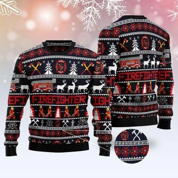 FIREFIGHTER Reindeer UGLY CHRISTMAS SWEATER Tshirt Hoodie Apparel,Christmas Ugly Sweater