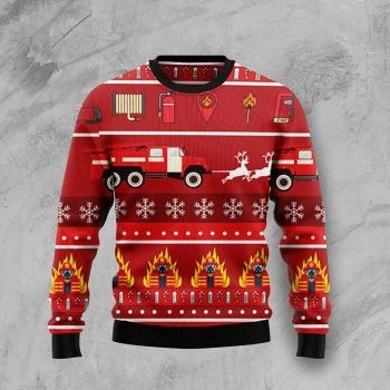 Firefighter Christmas sweater hot