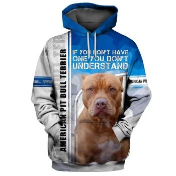 Pretty Blue White Dog Pattern Animals Hoodie