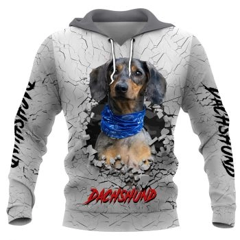 Cute And Loose Grey Dog Pattern Animals Hoodie