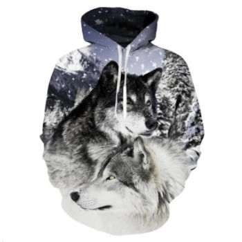 Popular White Dog Pattern Animals Hoodie