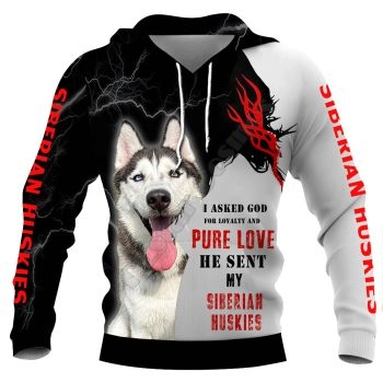 Gorgeous Black White Dog Pattern Animals Hoodie