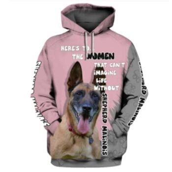 Fashion Pink Dog Pattern Animals Hoodie