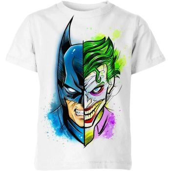 Depicting Eternal Rivals with the Batman and Joker T-Shirt in White and Multicolor