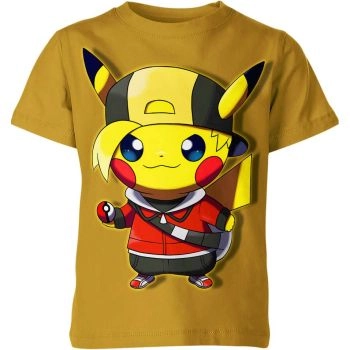 Electric Bond - Ethan x Pikachu From Pokemon Yellow Brown Shirt
