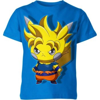 Goku and Pikachu's Electric Blue Dragon Ball Z Shirt