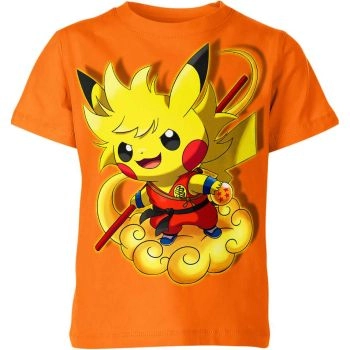 Goku and Pikachu's Energetic Orange Dragon Ball Z Shirt