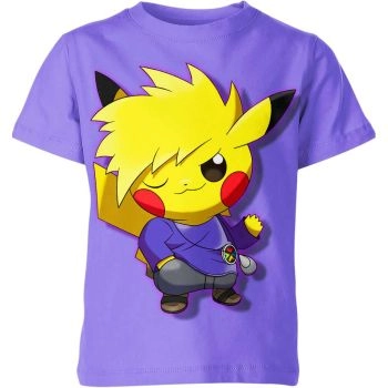 Green x Pikachu From Pokemon Purple Shirt - Adorable Harmony
