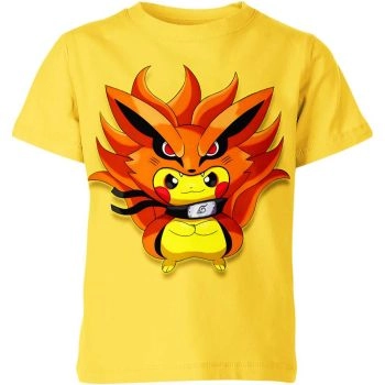 Cheerful and Cute Yellow Kurama x Pikachu From DQS Shirt