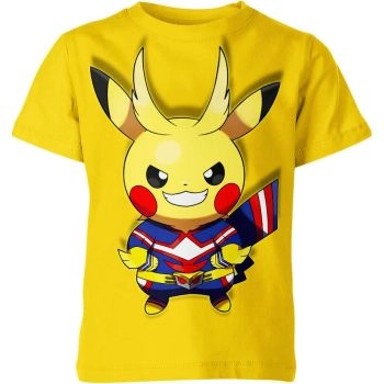 Electrifying Team-Up - All Might x Pikachu From Pokemon Shirt