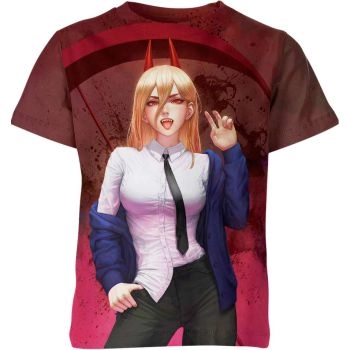 Scarlet Rage: Power from Chainsaw Man Shirt
