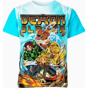 Vibrant Artistic Palette Demon Slayer Shirt - Colorful and Dynamic